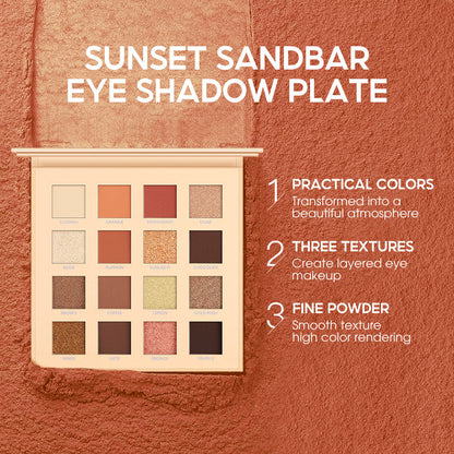 Mee Carney Beauty Makeup 16 Color Eye Shadow Plate Ins Matte Pearl Glitter Pink Earth Color Eye Shadow Plate MC12