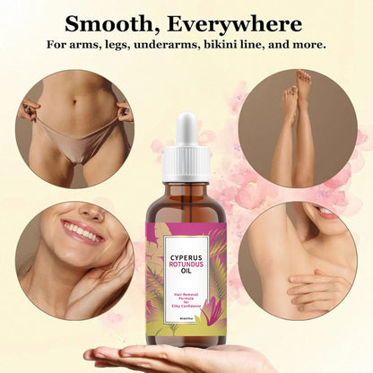 Cyperus Rotundus Hair Reduction Oil 60ml – Natural Hair Growth Inhibitor Serum for Smooth Skin | Pain-Free Body Hair Removal Treatment