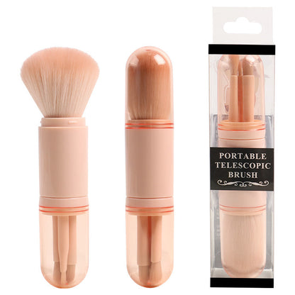 4-in-1 Makeup Brush Beauty Tool Mini Eye Brush Complexion Retractable Makeup Brush Portable Makeup Brush