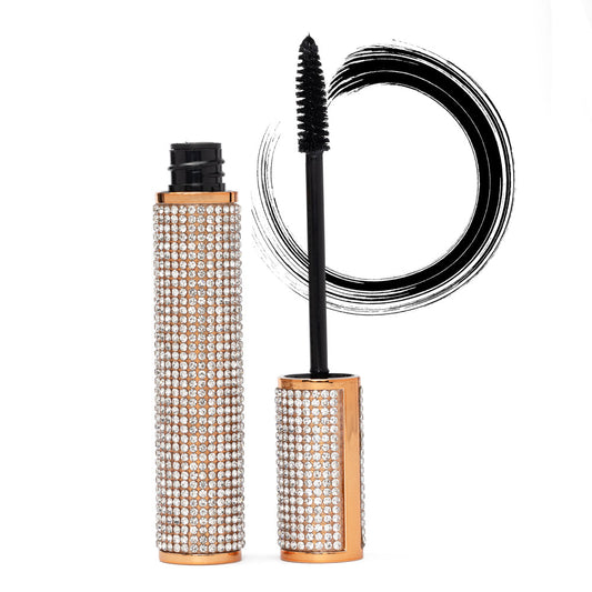 Mega Volume Vegan Mascara Black and Blue – Smudge-Proof with Handmade Diamond Case